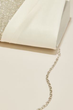 Satin and Crystal Foldover Clutch Image 3